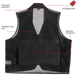 Chaleco de Pesca, Fotografía y Periodismo, Unisex, con Logotipo Personalizado, Venta al por Mayor, Multibolsillos, de Poliéster y Algodón - Product Image 6