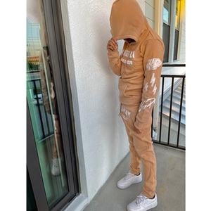 Venta al por mayor chándal de chenilla personalizado de gran tamaño para hombre chándal acampanado chándales apilados para hombre - Product Image 2