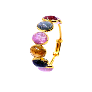 Everyday Wear 925 <b>Sterling</b> <b>Silver</b> Low MOQ Multi Tourmaline Gemstone Wedding Wear Ladies <b>Adjustable</b> <b>Ring</b> - Product Image 4
