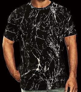 T-shirt pour homme en coton 100% de haute qualité, couleur noire, logo personnalisé, vente en gros - Product Image 2