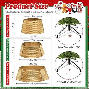 Classic Embossed Metal Christmas <b>Tree</b> Collar For <b>Artificial</b> Christmas <b>Tree</b> Holiday & Home Decoration - Product Image 2