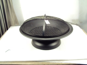 Metal Black <b>Fire</b> Pit Round Bowl With Mesh Lid Cover and Poker Stick for Outdoor Decor - Product Image 4