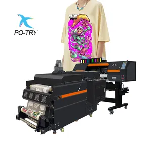 Potry Hot Sale 3 I3200 Digital Textile 60Cm Fluorescent Dtf T-Shirt Printer With Shake Powder Dryer In China For Sale