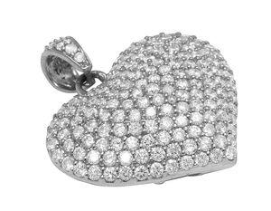 Personnalisé Hip Hop VVS Moissanite Diamant Clouté Fine Jewelry en Argent Sterling 925 Glacé Coeur Dôme Pendentif Pour Femmes - Product Image 3