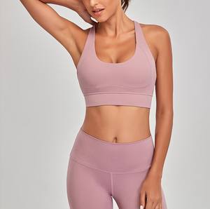 Vente en gros d'ensemble de yoga sans couture personnalisé vêtements d'entraînement pour femmes vêtements de sport deux pièces avec pantalon et soutien-gorge Fabricant - Product Image 6