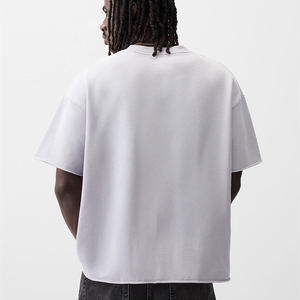 Camiseta ajustada y extragrande para hombre, color personalizado, diseño sólido, blanco liso, estampado digital, corte holgado y tejido de punto de gran tamaño - Product Image 4