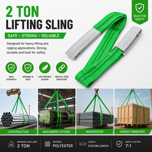 Provina Sling en sangle réglable à œil plat, 2 tonnes, 50 mm, 16 pouces, avec raccords en acier haute résistance, extrémité en polyester type collier, robuste, double épaisseur, à œil - Product Image 3