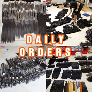 Venta al por mayor de cabello Remy recto de hueso brillante y sedoso extensiones de trama de máquina doble vendedores de cabello virgen crudo - Product Image 2