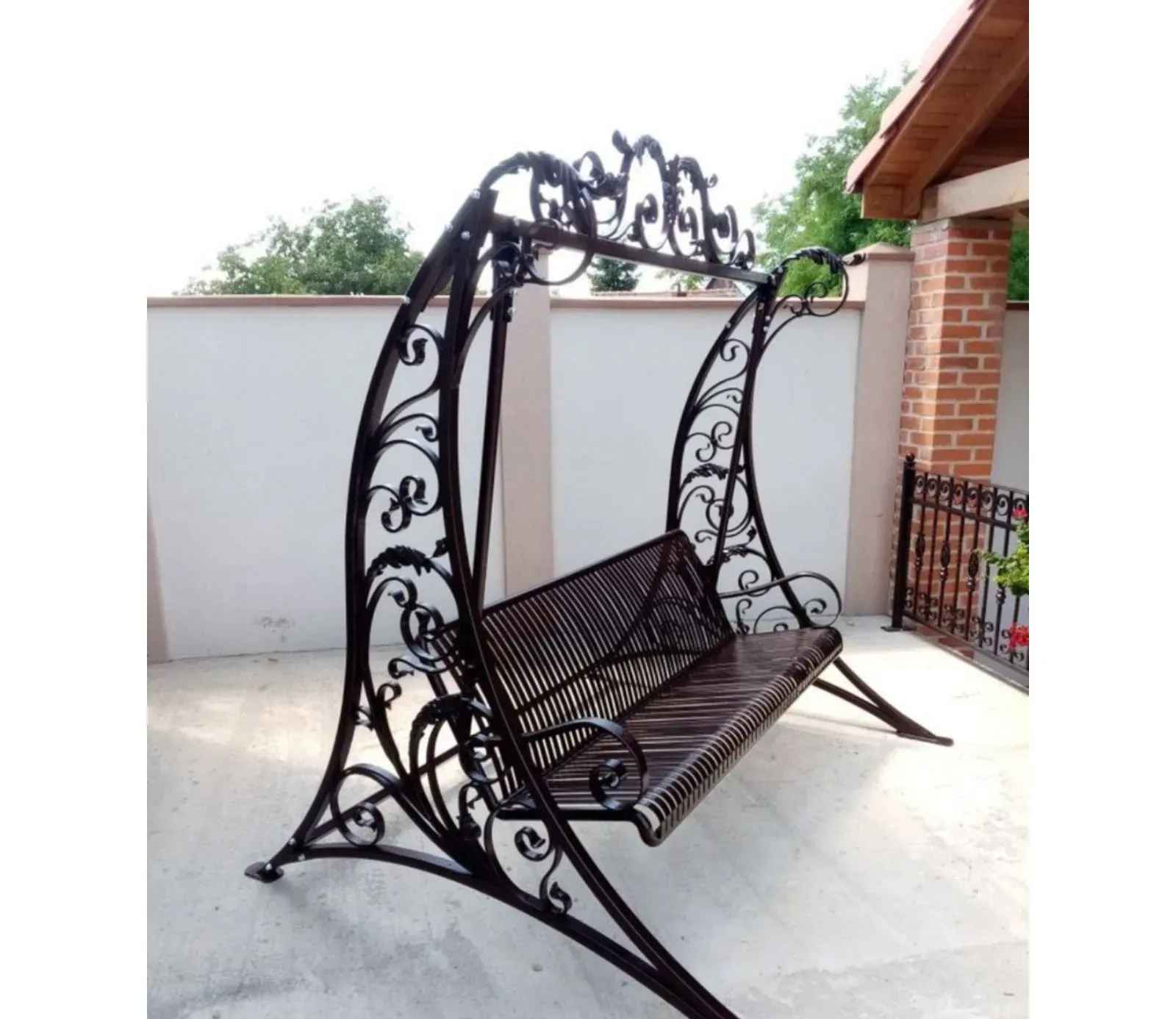 Wrought Iron Patio Swing Chair Durable Stylish Outdoor Furniture