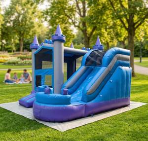 Structure gonflable commerciale de haute qualité en PVC avec toboggan et château rebondissant pour la location de fêtes d'enfants - Product Image 1