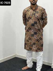 Ropa de boda y Festival de estilo indio y paquistaní lista para usar Kurta con pijama de algodón Raymond Ser con talla grande disponible - Product Image 5