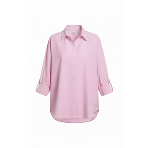 Chemise boutonnée en coton rayé décontractée et respirante sur mesure pour femmes, devant adapté aux clients de boutiques, revendeurs de vêtements - Product Image 1