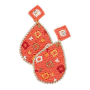 Premium <b>Cute</b> Handwork Beaded Embroidery Lemon Design Dangle <b>Earrings</b> Fancy Stylish Jewelry Elegant Luxury For Girl - Product Image 4