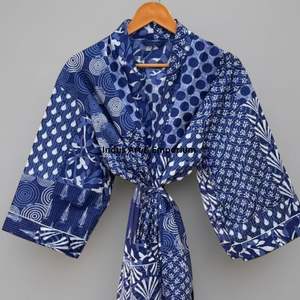 Albornoz de Algodón de los Años 60 al por Mayor, Colección de Verano con Estampado a Mano - Product Image 5