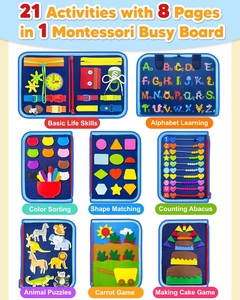 Toàn Bộ bán Toddler cảm thấy bận rộn <span class=keywords><strong>Board</strong></span> Montessori đồ chơi <span class=keywords><strong>3</strong></span> + năm tuổi bé quà tặng mầm non giáo dục học tập sách với cuộc sống kỹ năng - Product Image 5