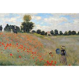 Póster de Lienzo con Pintura al Óleo de Claude Monet, Mohnfeld Cerca de Argenteuil, Impresión Artística en Acuarela y Óleo - Product Image 1