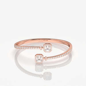 Pulsera de Oro de 18K con Diamante Cultivado en Laboratorio con Corte Asscher, Elegantes Pulseras y Brazaletes de Diamantes - Product Image 4