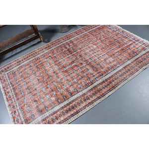 Alfombra Turca de Lana de 4.7x7.5 pies, Color Rojo y Azul Degradado - Product Image 2