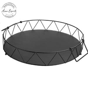 Support de plateau moderne en métal noir à deux niveaux Design élégant et durable Idéal pour la présentation de comptoir de cuisine ou l'organisation - Product Image 5