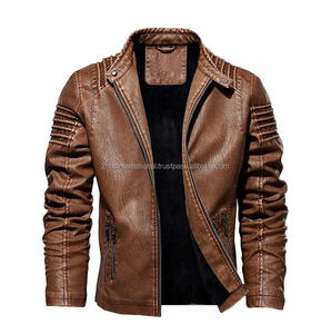 Veste en cuir d'hiver sur mesure pour hommes, confortable, en cuir véritable, avec design OEM, nouveauté - Product Image 2