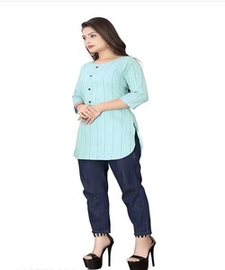 TOP DE TRAVAIL IMPRIMÉ EN COTON MODERNE VÊTEMENT DÉCONTRACTÉ PRIX DE GROS VÊTEMENT ETHNIQUE - Product Image 2