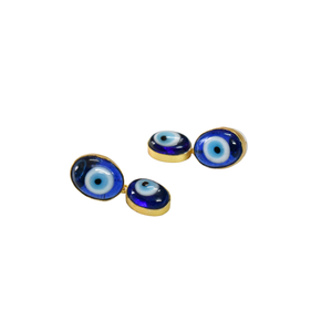 Nuevo diseño de joyería de moda chapado en oro mate Evileye piedra Stud pendiente Material de latón pendientes para mujeres y niñas - Product Image 2