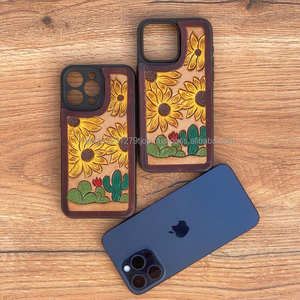 Nueva funda de teléfono de cuero con estilo hecha a mano, funda Floral con herramientas de alta calidad de lujo Vintage personalizada para IPhone 15 Pro Max - Product Image 2
