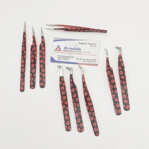 แหนบสแตนเลสสีทองติดเพชรสำหรับต่อขนตาโลโก้ออกแบบได้ตามต้องการ - Product Image 3