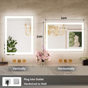 Individually Controlled LED Mirror, 3 colors, Tempered Glass, Shatterproof, Anti-fog, <b>Memory</b> - Product Image 3