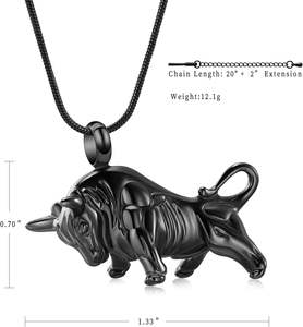 สีดำทันสมัยทำด้วยมือสแตนเลสรูปหยดน้ำเครื่องประดับศพจี้โกศสร้อยคอมนุษย์กำหนดขนาดได้เอง - Product Image 2