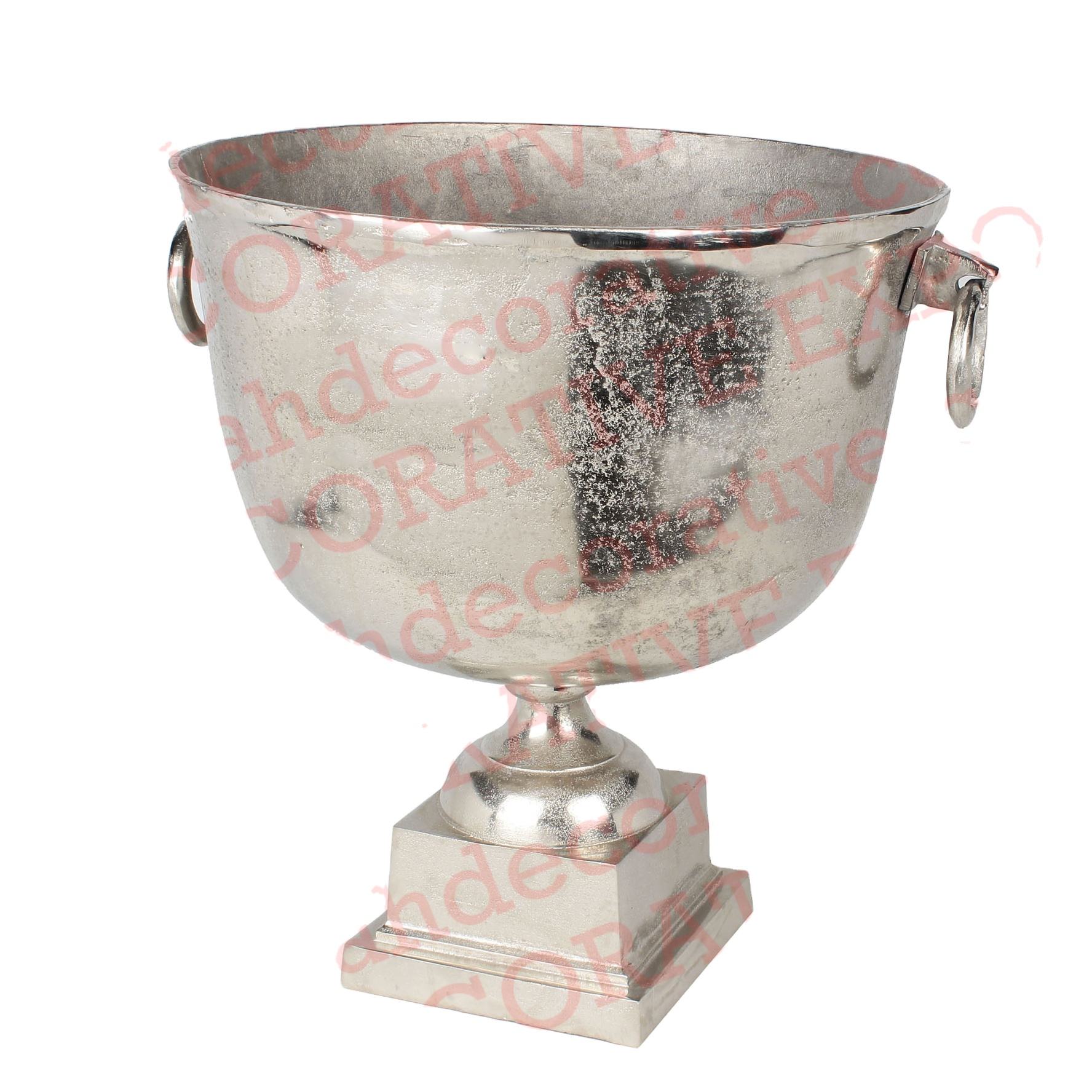 Customized Solid Rough Aluminum Ice Bucket with Handle