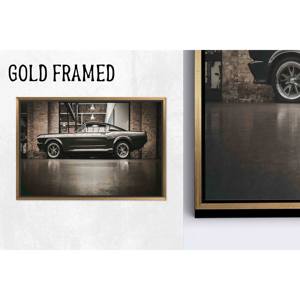 Tableau sur toile Ford Mustang : impression sur verre trempé d'une voiture américaine classique, 1P Goldframedcanvas - Product Image 1