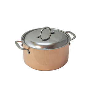 Casseroles de finition cuivrées au design fait à la main pour casseroles de forme ronde Pot de serveur au prix le plus bas - Product Image 1