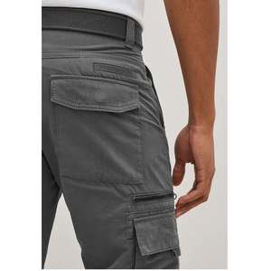Ceintures de pantalons cargo taille haute en denim style utilitaire pour hommes, poches zippées avec fermeture éclair, technique lavée, surdimensionnées - Product Image 5