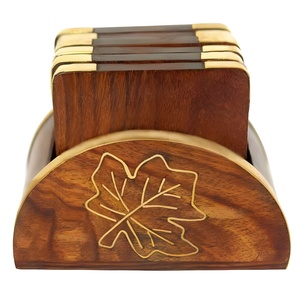 Dessous de verre en bois Dessous de verre écologique pour la maison, bar, café Vente en gros Tasse en bois Tapis pierre, sous-verres - Product Image 1