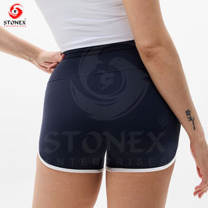 กางเกงขาสั้นเอวสูงสำหรับผู้หญิงกางเกงขาสั้นวิ่งเล่นโยคะผ้าสแปนเด็กซ์ถักโลโก้ออกแบบได้ตามต้องการ - Product Image 3