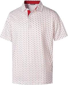 High Quality Custom logo Embroidered Allover Printing Striped Polo 88% Polyester 12% Spandex Athletic <b>Coloured</b> Golf <b>Shirts</b> - Product Image 2