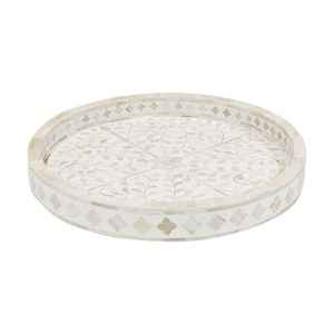 Plateau de service en bois de Ramadan incrusté de nacre fait à la main plateau décoratif élégant pour cuisine usage domestique moderne Antique - Product Image 5