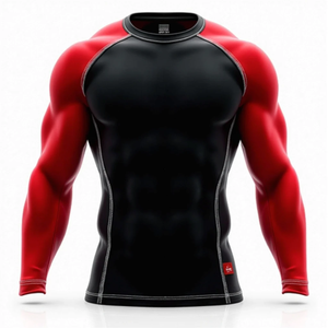Entraînement de force athlétique professionnel Gym Workout Rash Guard BJJ MMA Sports de combat Conception sublimée Respirant pour Martial - Product Image 5