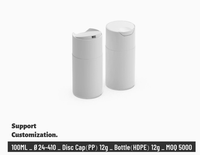 Impression de logo personnalisé, vente en gros de flacons en HDPE pour lotion, bouteilles blanches avec bouchon à rabat, 100 ml, 150 ml, 200 ml, 250 ml, 300 ml