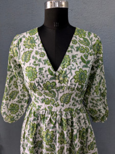 Bohomain ชุดเดรสลำลองแขนยาวพิมพ์ลาย, ชุดเดรสผ้าฝ้ายกันแดดมีกระเป๋าสวมใส่ทุกวันวันหยุดคอทเทจแรงบันดาลใจ - Product Image 3