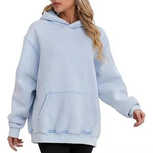 Sudadera con Capucha Extra Grande de Terciopelo Largo de Calidad de Exportación para Mujer, Estilo Holgado Informal, Suave, Cómoda, Transpirable, con Bordado Frontal - Product Image 1