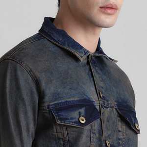 Chaqueta vaquera de buena calidad de fabricante de Pakistán para hombre, chaqueta vaquera de algodón hecha en línea que vende piezas frescas para hombre - Product Image 6