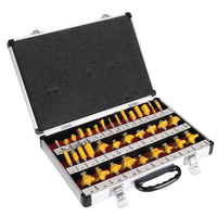 Jeu de 35 embouts de toupie en carbure personnalisable 1/4 \ "1/2 \" tige CNC fraisage travail du bois transport Durable pour étui ODM OEM