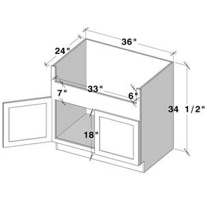 Elegante gabinete de fregadero de granja de madera Glacier White W36 X H34.5 X D24 Gabinetes de cocina - Product Image 2