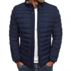 <b>Men's</b> Winter <b>Jacket</b> <b>White</b> Duck Coat With Stand Collar Windproof Warm for Travel & Camping Thicken Solid Wool New Hooded Overcoat - Product Image 5