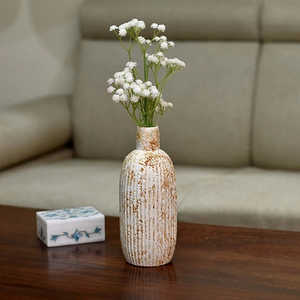 Jarrón de Cerámica Nórdico Hecho a Mano, Blanco con Patrón Floral, Decoración de Mesa Rústica, Estilo Art Deco Minimalista, Decoración Antigua para el Hogar - Product Image 5