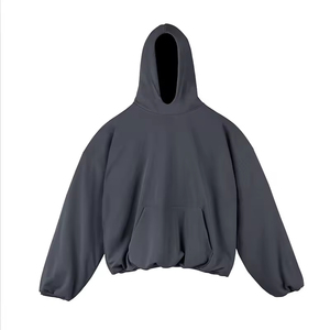 Sweat à capuche en coton double couche respirant pour homme, qualité supérieure, coupe oversize personnalisée, sans cordon, design court - Product Image 1