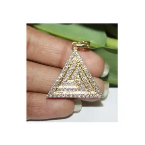 Hint tedarikçisi 14K altın brüt ağırlık 6.99 doğal elmas kolye kızlar için Partywear mücevherat ihracat mevcuttur