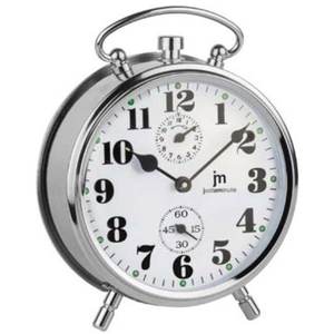 JUSTAMINUTE Silver JC8001S Mechanical Key Alarm <b>Clock</b> Desk & <b>Table</b> <b>Clock</b> for Lowell - Product Image 1